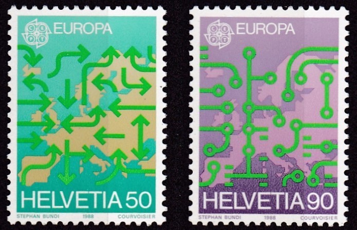 SWITZERLAND #822-823 MNH TRANSPORT & COMMUNICATION