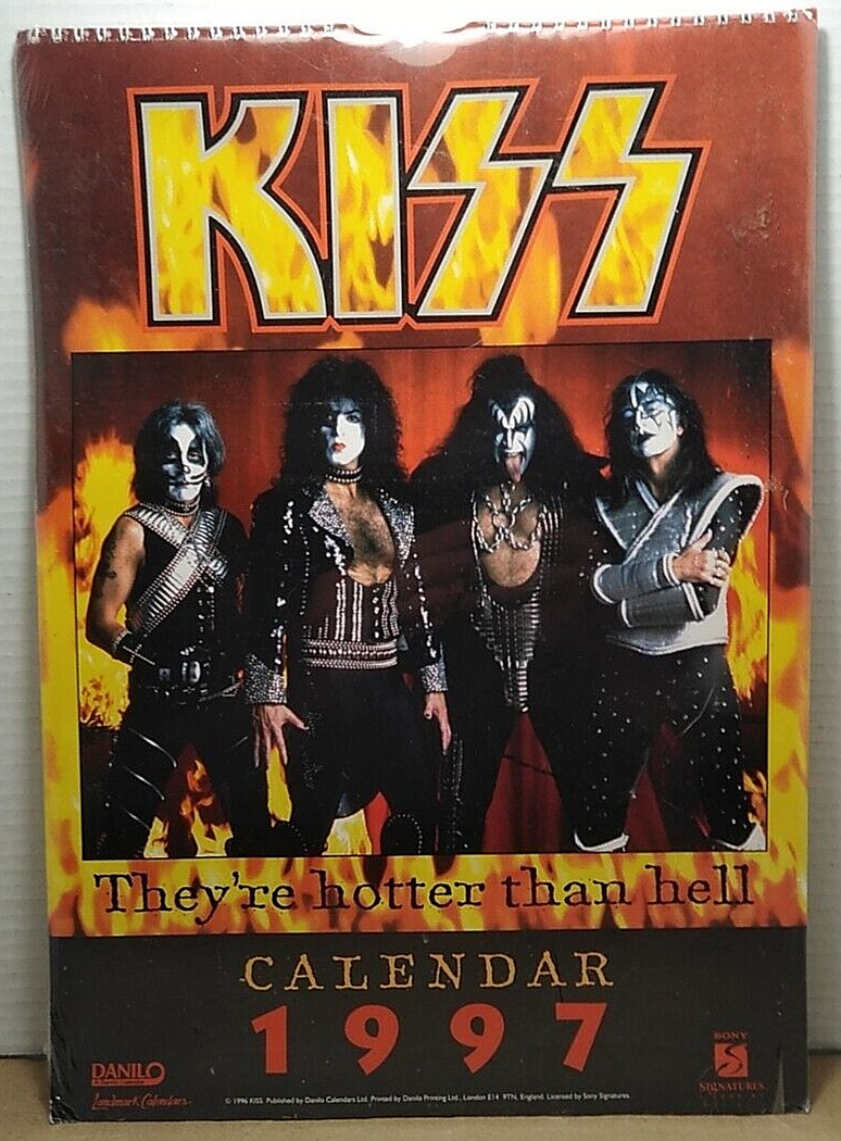 1997 - KISS Hotter Than Hell (KISS My Ass) Calendar - New! Factory Sealed!