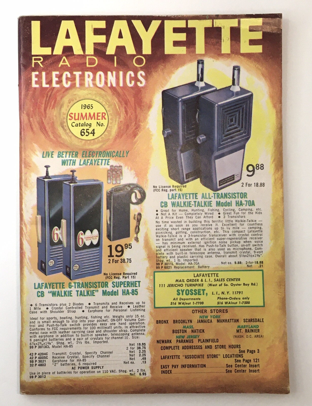 Lafayette Radio Electronics Summer 1965 Catalog 654 Transistor CB Lamps Record