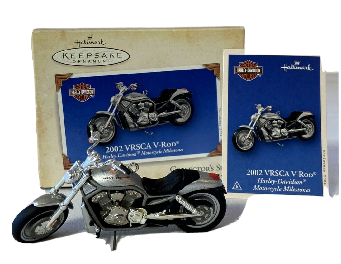 HARLEY-DAVIDSON MOTORCYCLE Hallmark Ornament 2002 VRSCA V-ROD 6th in Series
