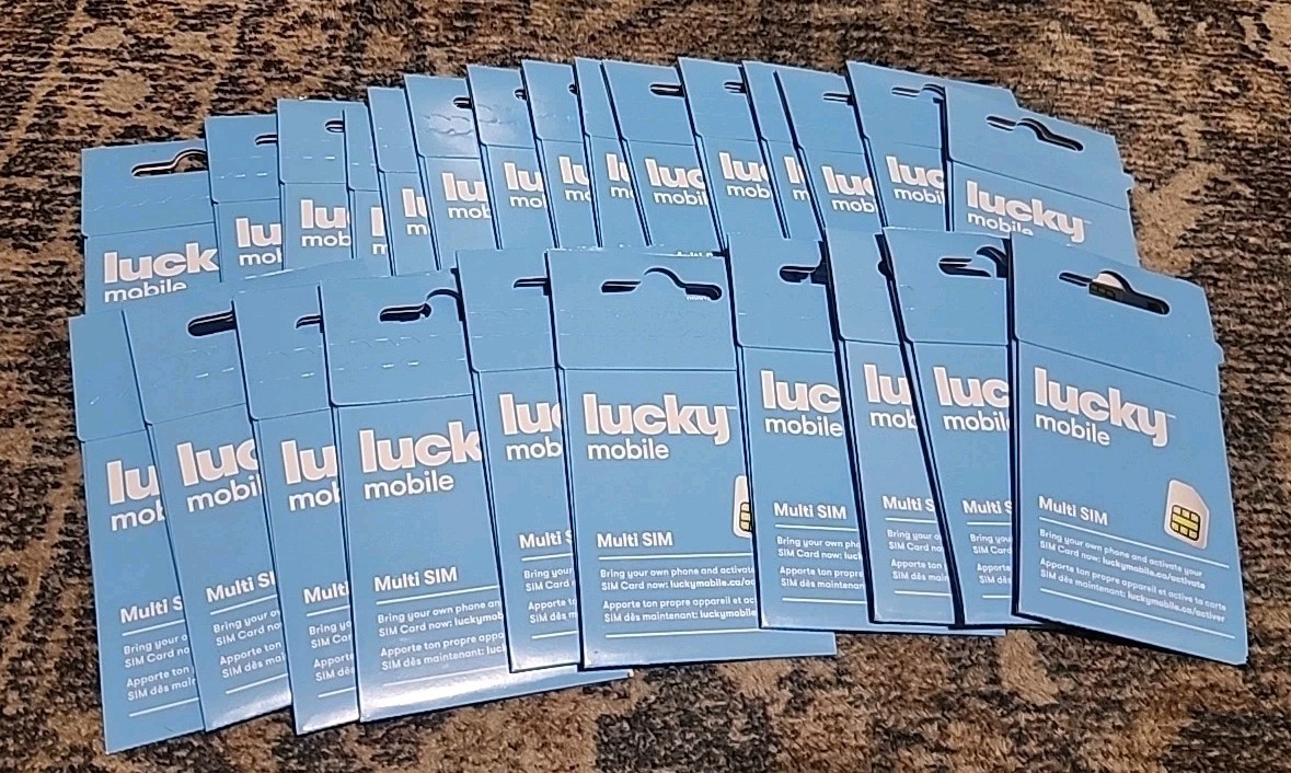 25 Pack of NEW Lucky Mobile Multi SIM Card