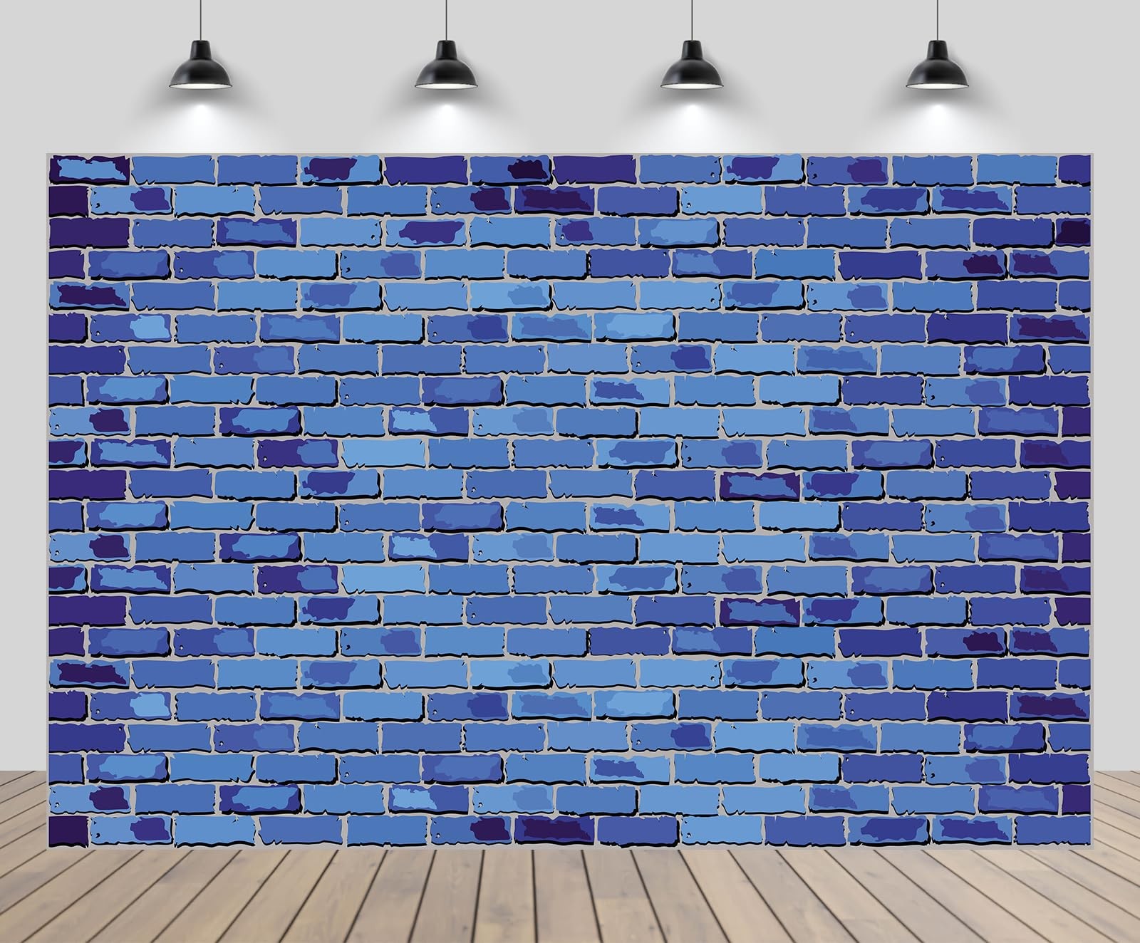 8x6ft Blue Brick Wall Backdrop Photography Birthday Party Photo Background