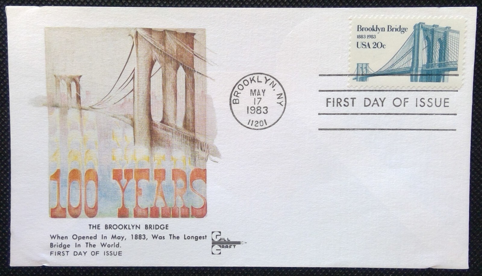 Scott 2041 FDC Brooklyn Bridge Gill Craft Cachet