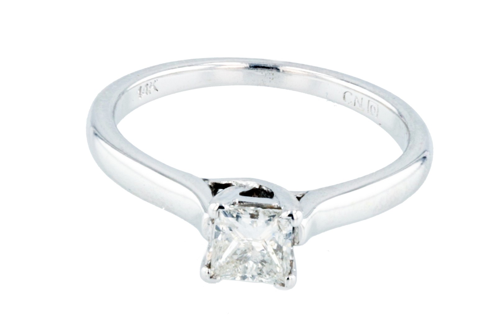 14KT White Gold 0.40ctw Solitaire Enagement Ring Size 6