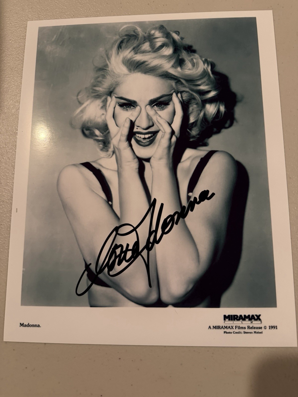 madonna promo photo hand Signed   , Rare