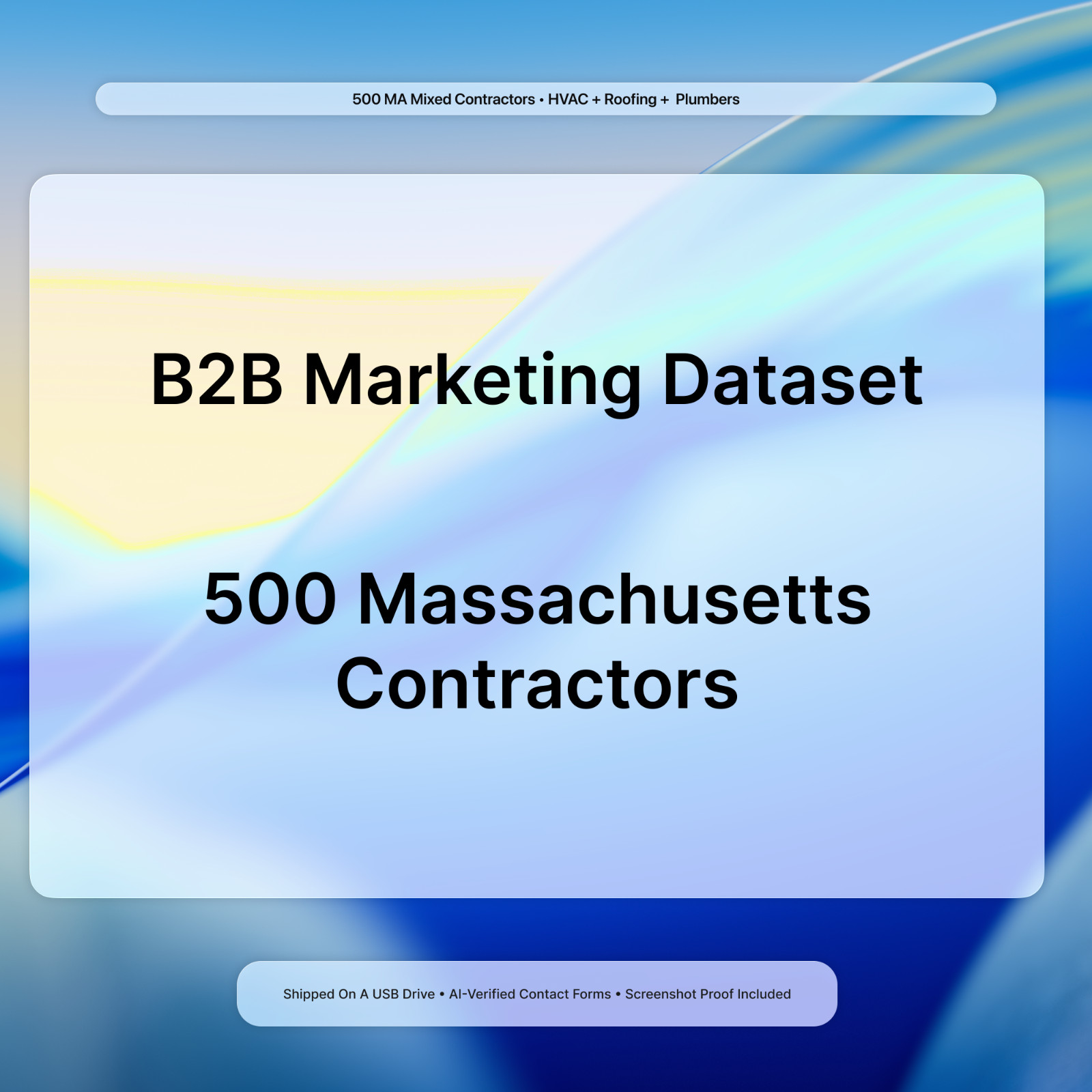 B2B Marketing Dataset List 500 Construction Contractors, HVAC, Plumbing, Roofing