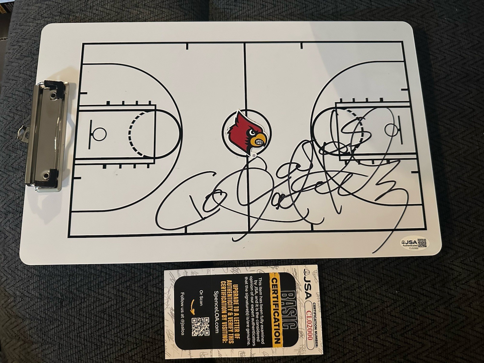 Coach Pat Kelsey Signed Clip Board JSA Authentication COA Louisville Cardinals