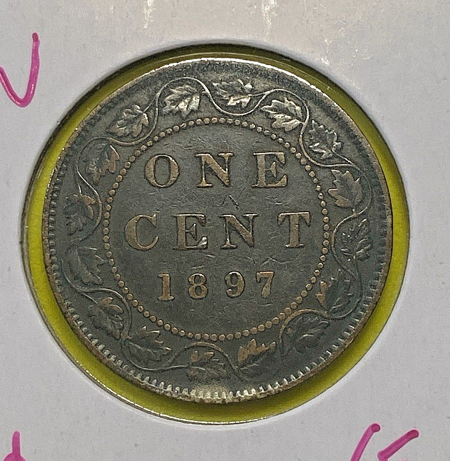1897 Canada One Cent - Large 1 Penny - VF 20 - Queen Victoria - Bronze