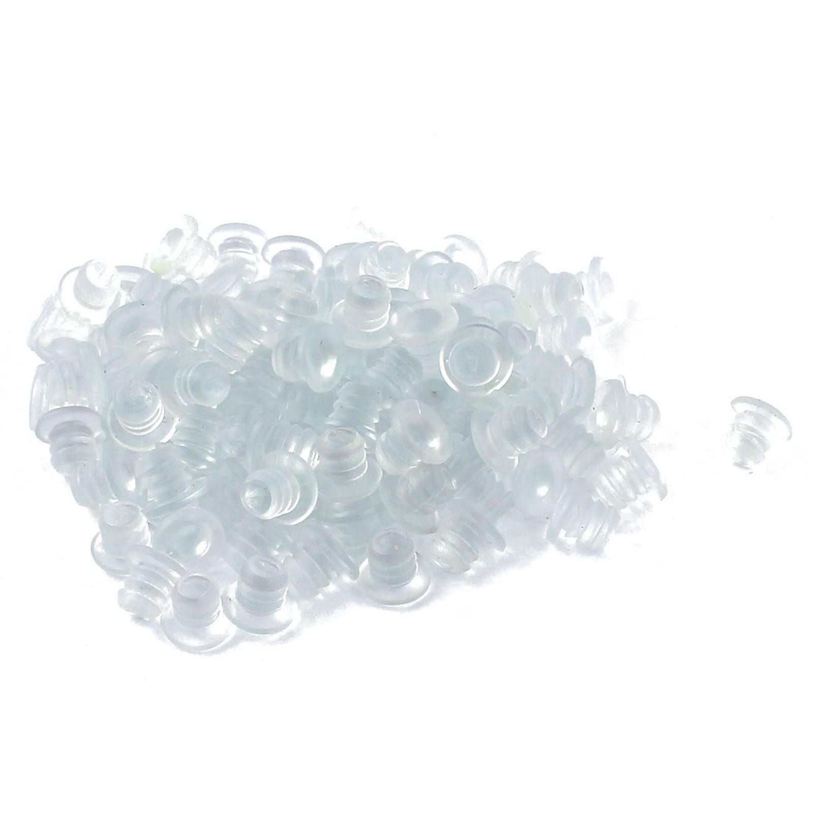 Plastic Blanking End Cap Round 5mm Dia Tubing Tube Pipe Insert Clear 100Pcs