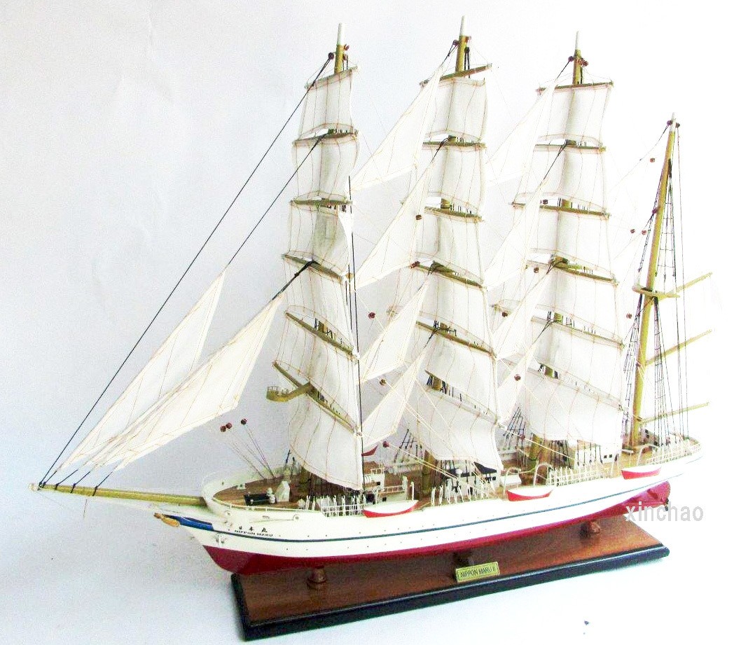 Beautiful precision class sailing ship White sail Nippon Maru