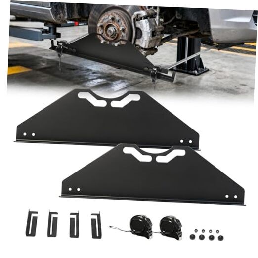  Wheel Alignment Tool with 2 Measuring Tapes, Heavy-Duty Steel Front End 