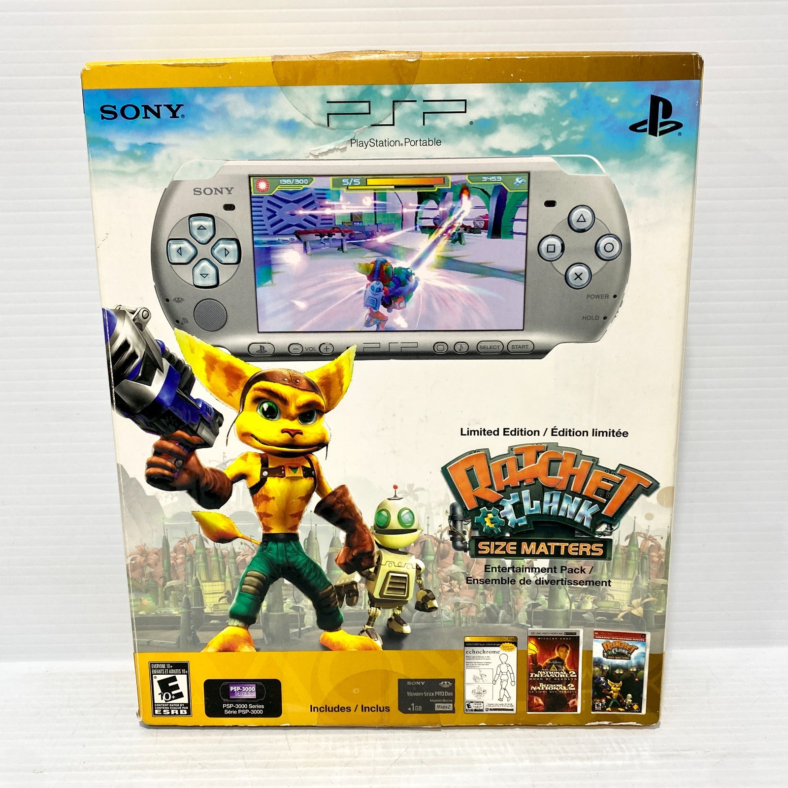 Ratchet & Clank Sony PSP-3001 Handheld Console + Box - Tested & Working