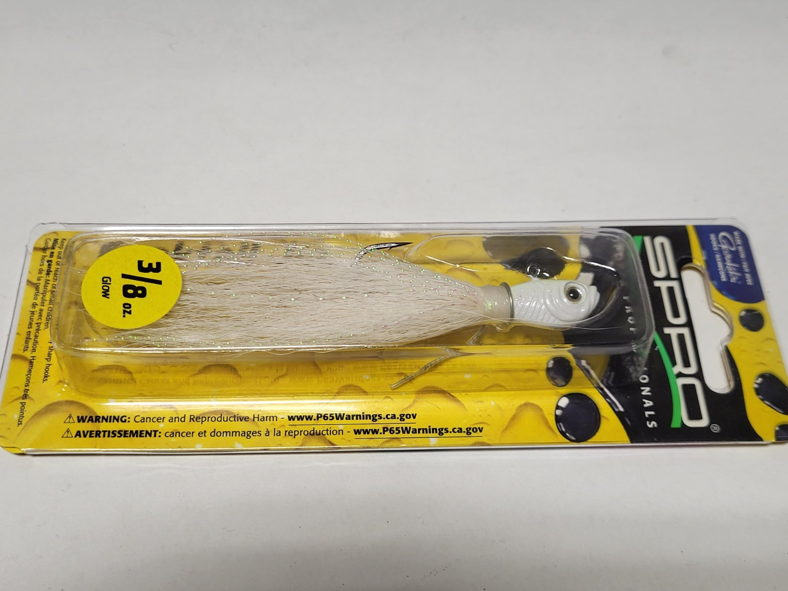 1 Spro Prime Bucktail Jig 3/8 oz. GLOW - FREE SHIPPING