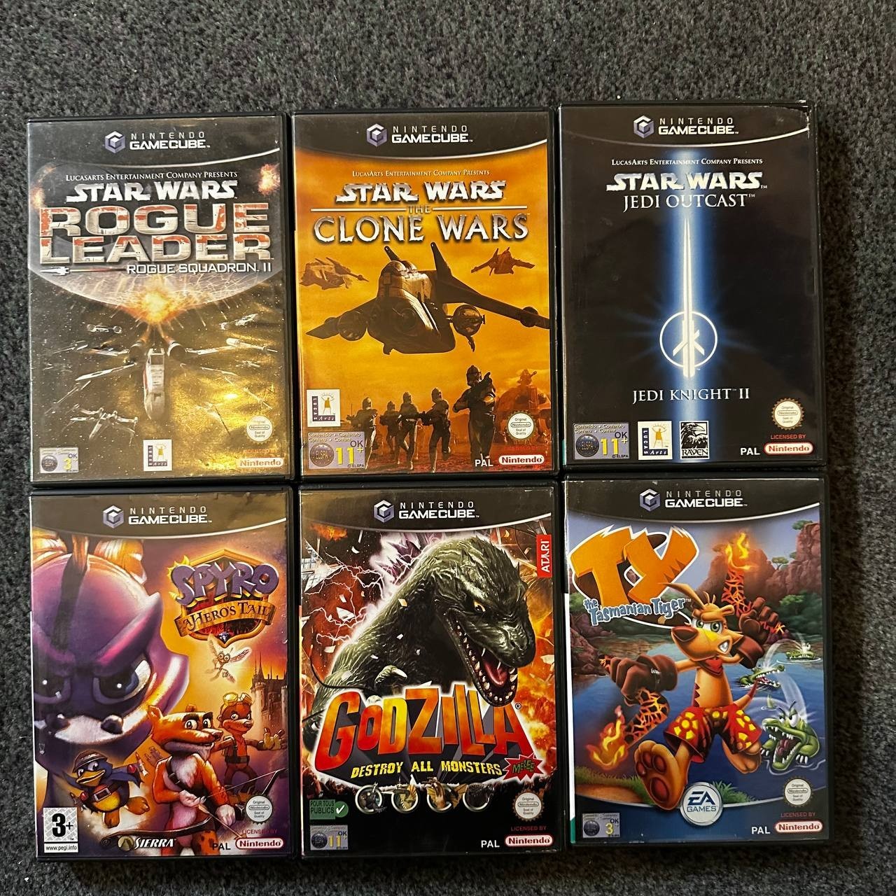Nintendo Game Cube Videogames Star Wars, Godzilla, Spyro, Tasmanian Tiger