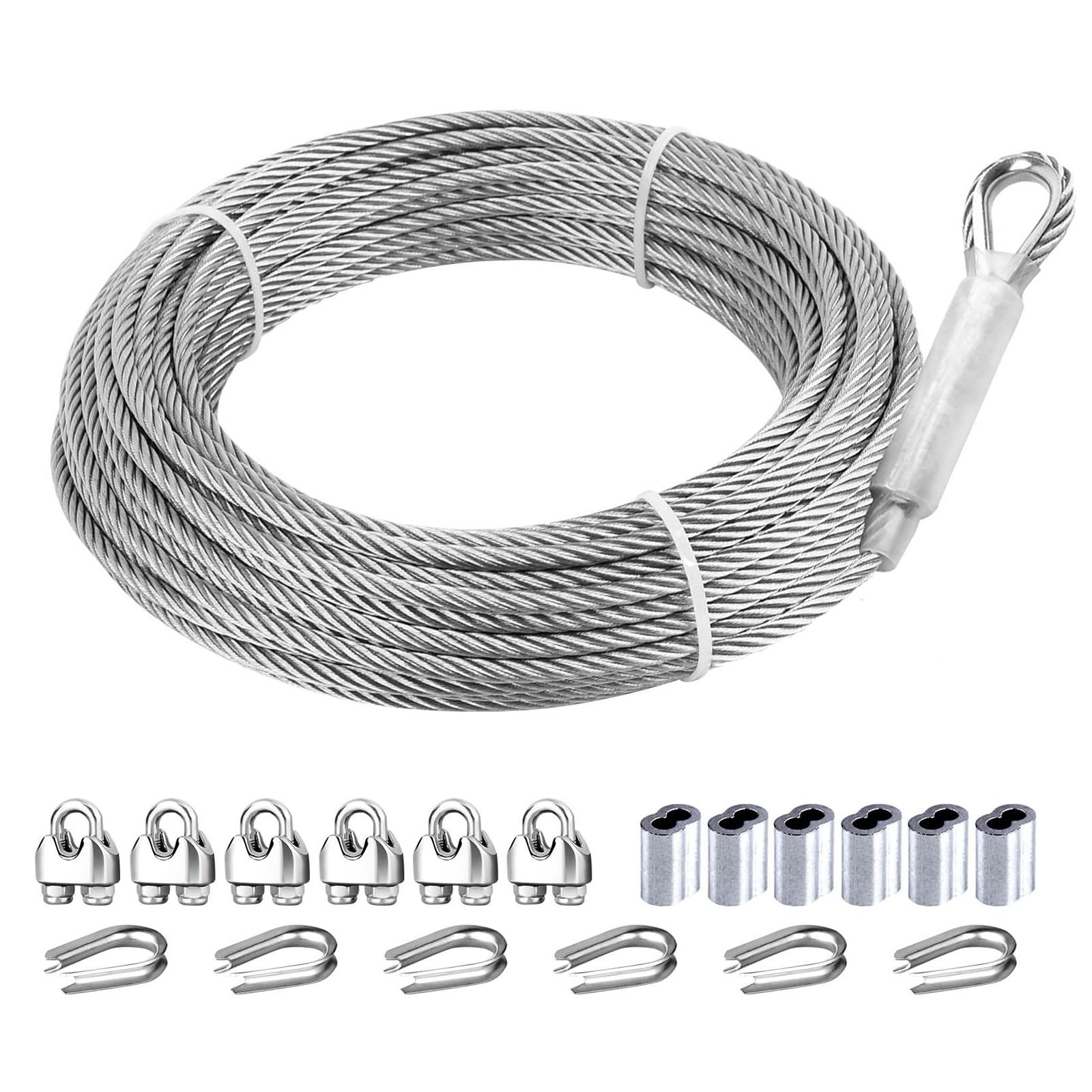 3/16 stainless steel cable 25ft wire rope 7x 19 strands 3700lbs breaking stre