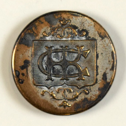1860s-80s CHK Employee Uniform Button Scovill MFG Co. N8A