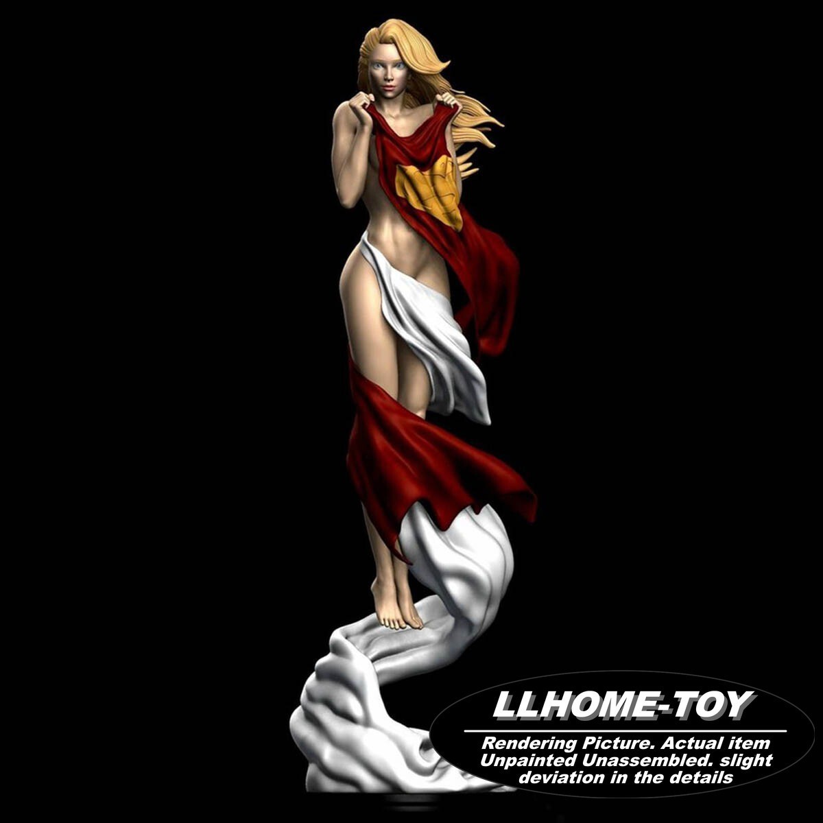 32CM Supergirl Resin 3D Print Unassembled Unpainted Model GK statue figure