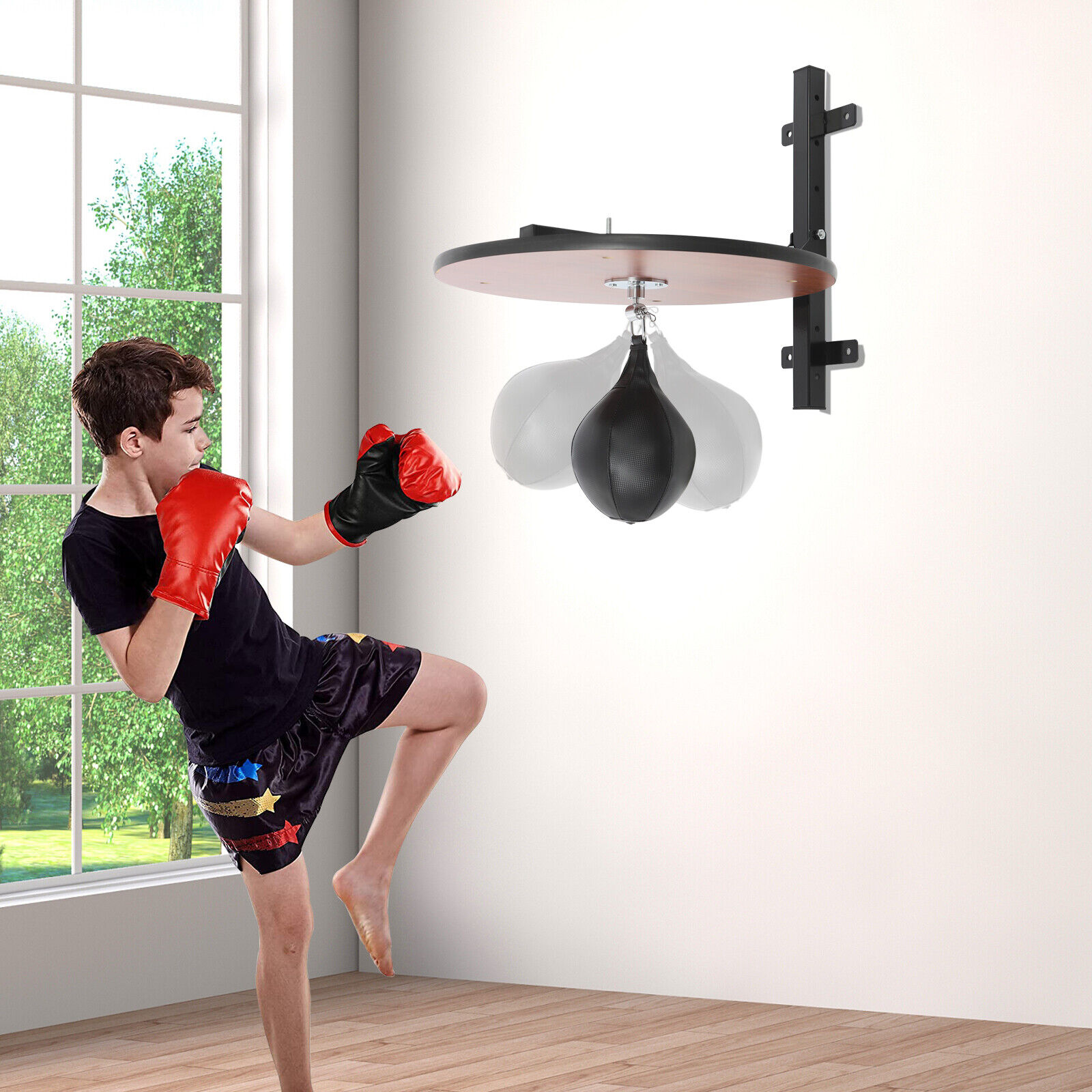 Speed Bag Platform Kit,  Heavy Duty Boxing Training Equipment with Punching Ball