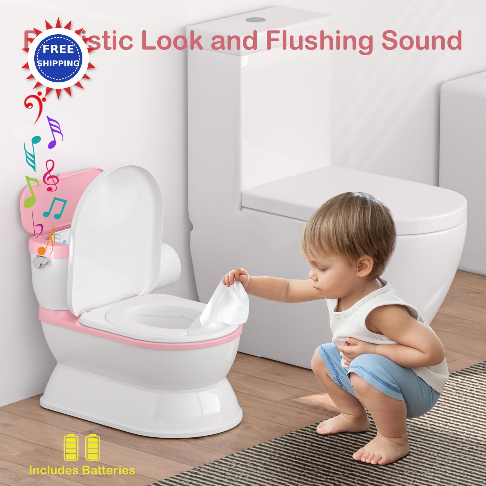 Toddler Potty Training Toilet 2-in-1 Larger Chair Detachable Seat Boys Girls