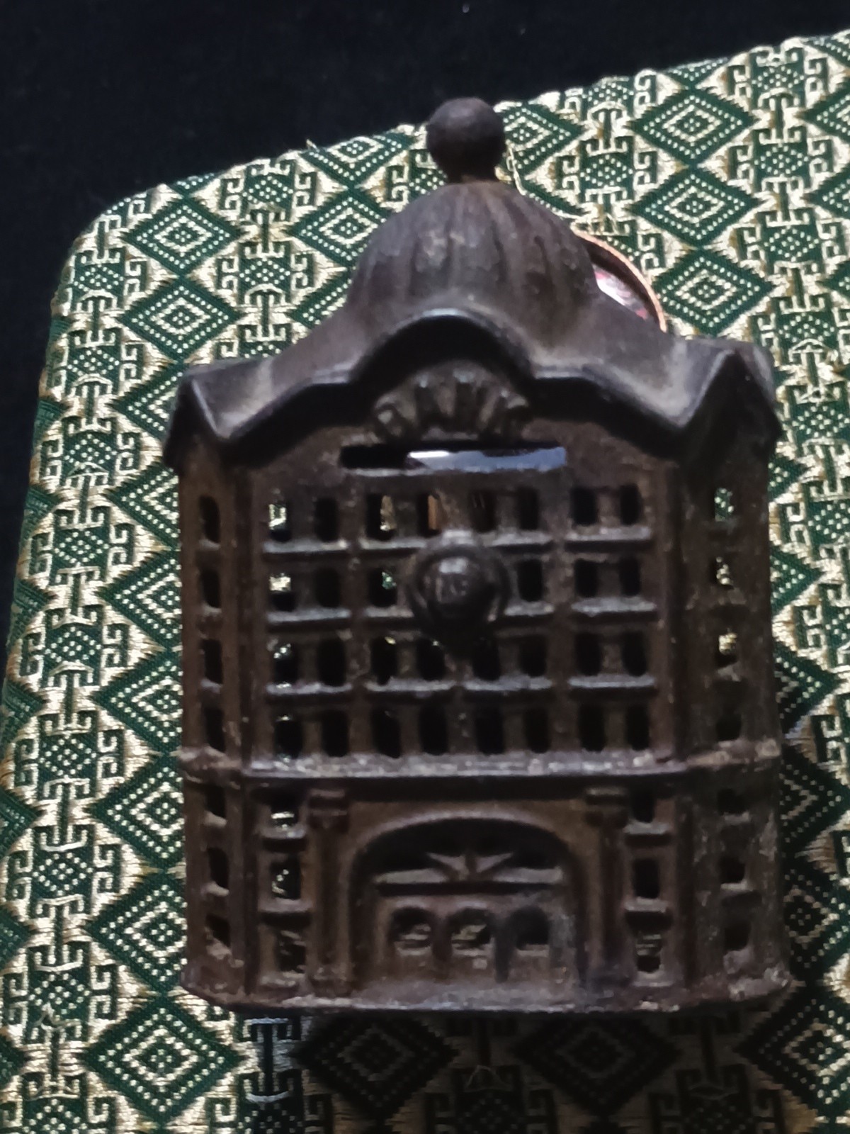 Cast Iron Bank Dome On Top Nice Old