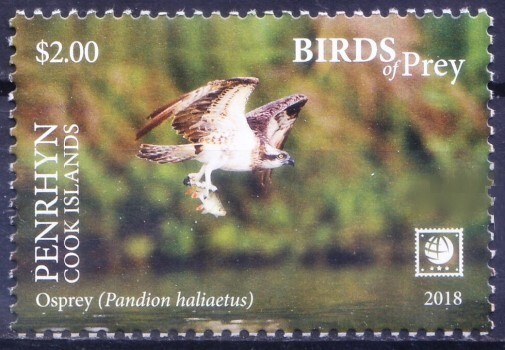 Penrhyn Cook Islands 2018 MNH, Birds of Prey, Osprey, Falcons