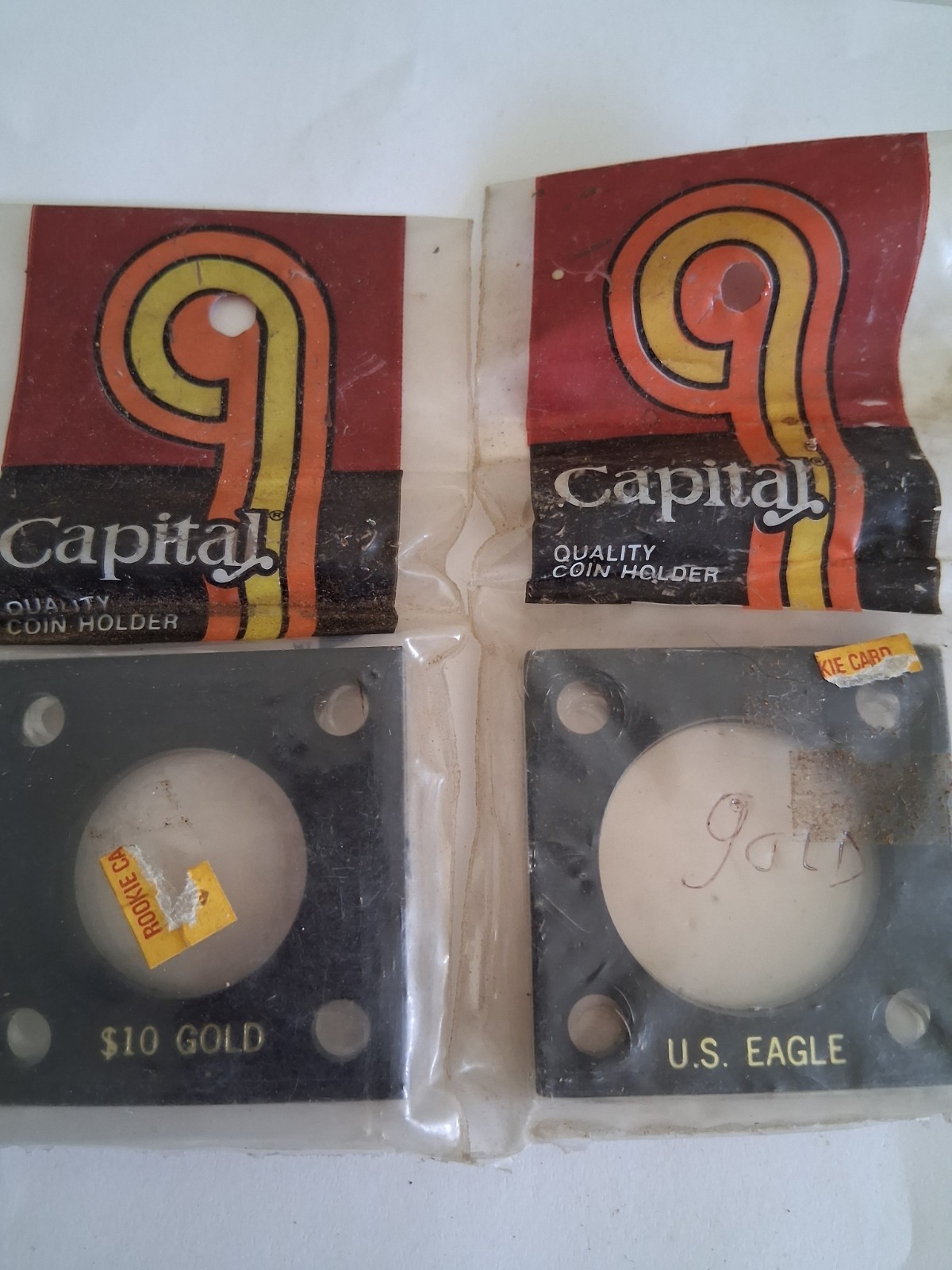 (2 ) Capital Plastics Holders   $10.00 Gold & gold eagle 1 ounce gc3 v3