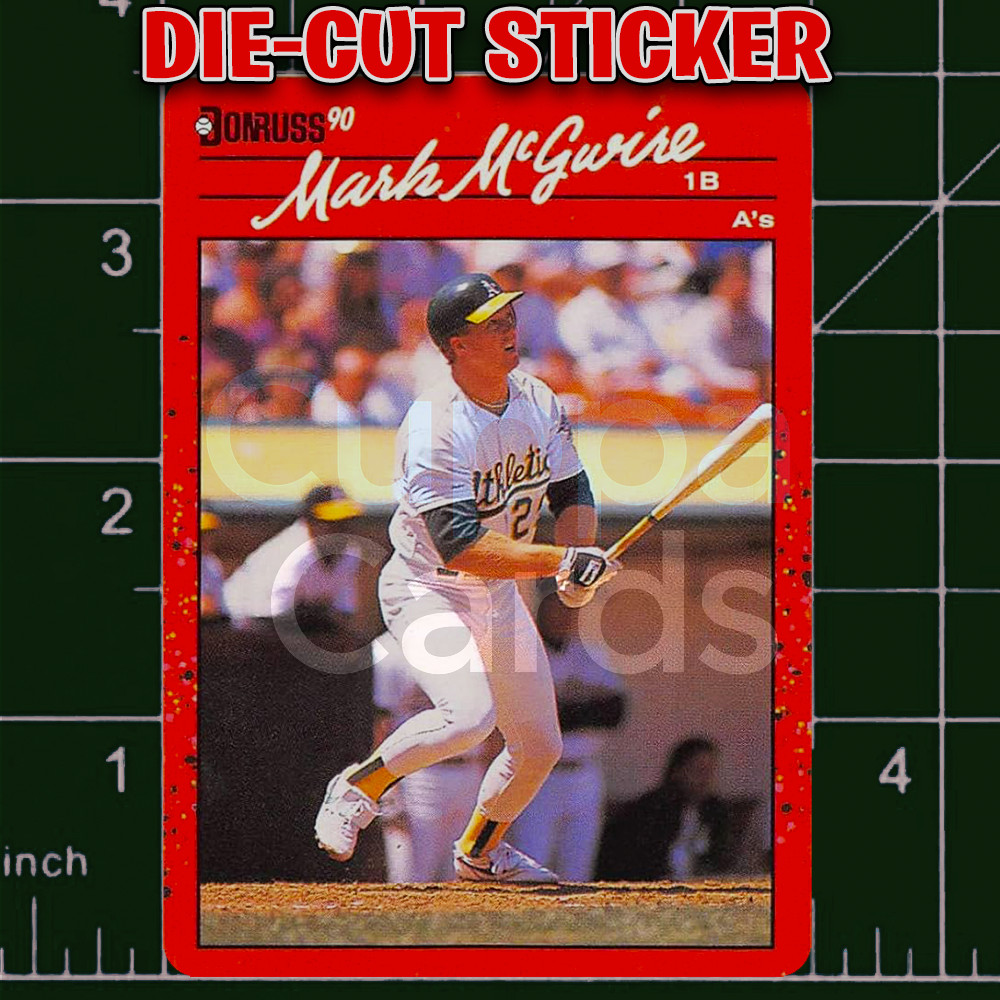 Mark McGwire, 1990 Donruss Baseball Card #185 | Die-Cut Custom RepIica Sticker