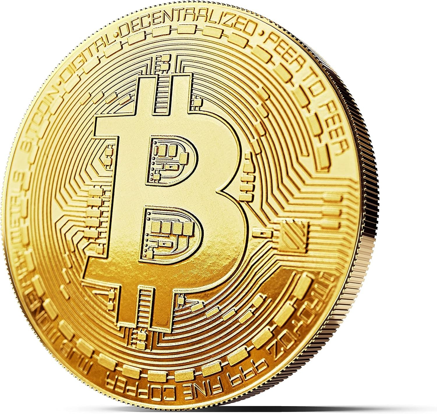 Physical Bitcoin Plated with 24-Carat Gold. A Real Collector‘s Item with Prote
