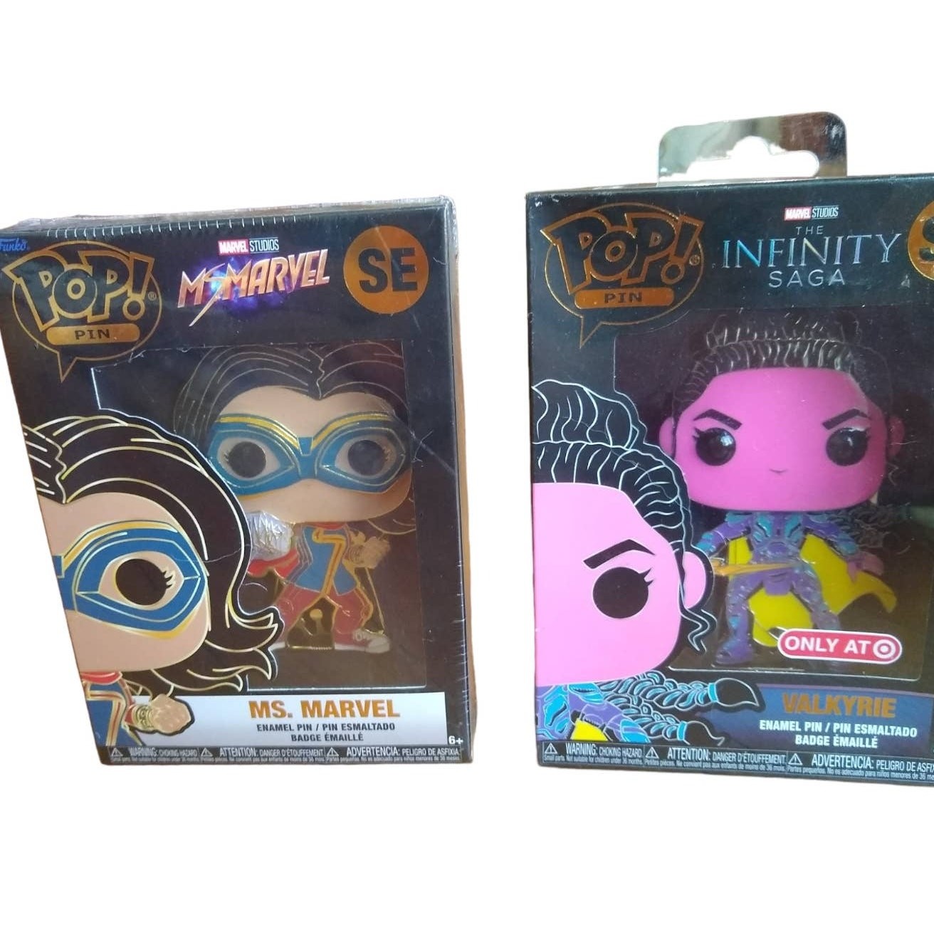 Marvel Funko Pop! Pins Ms. Marvel and Valkyrie