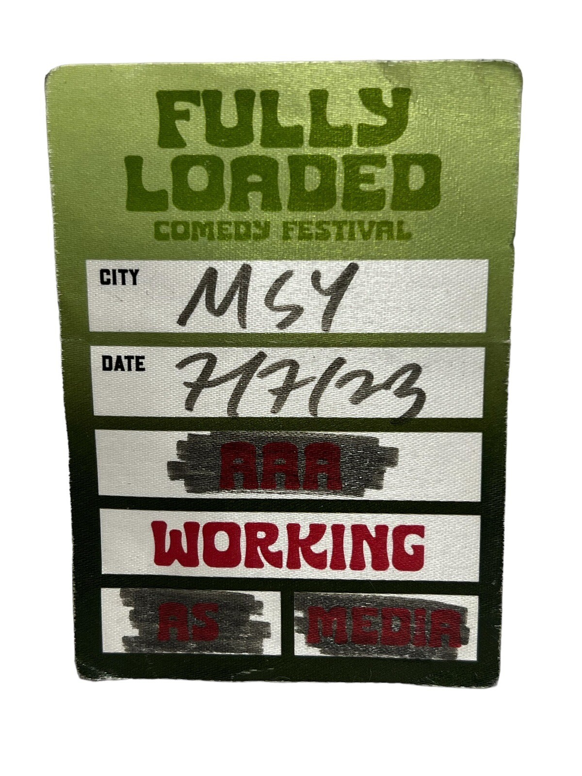 Bert Kreischer Fully Loaded Comedy Festival Souvenir Pass 2023 Novelty
