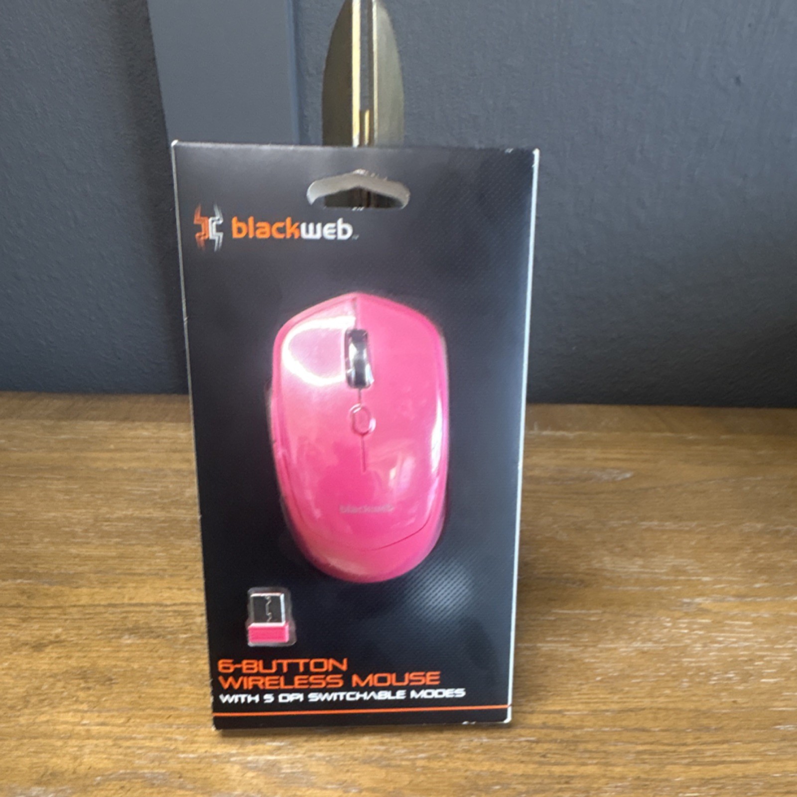 blackweb 6-Button Wireless Mouse Pink, Adjustable DPI, Scroll Wheel