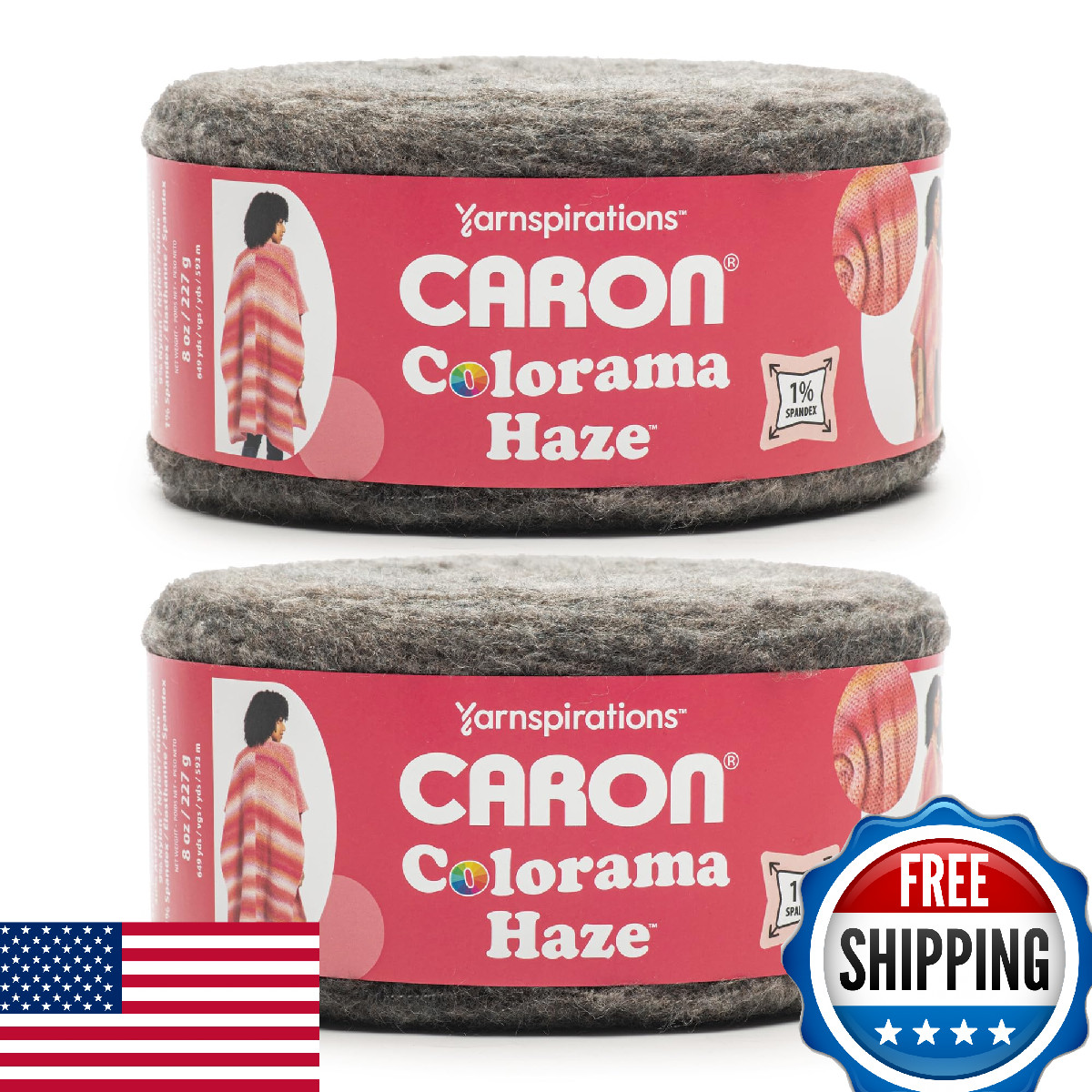 Caron Colorama Haze Midnight Yarn - 2 Skeins x 227g - Soft Felty Texture