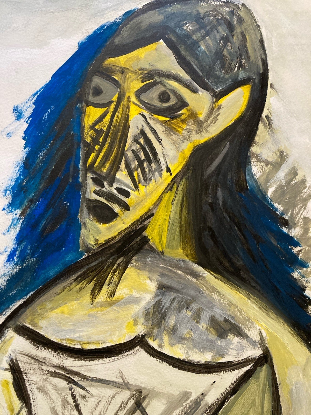 Painting painting Cubist Expressionism 1970 portrait man art Cubism 20th century