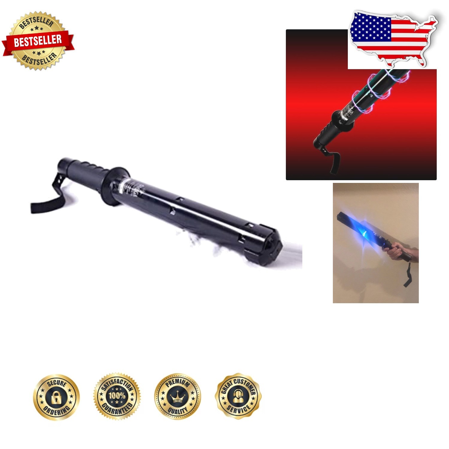 X-Large O-MEGA Stun Gun 18.5 Inches 2.5lb Max Stopping Power Tactical Defense