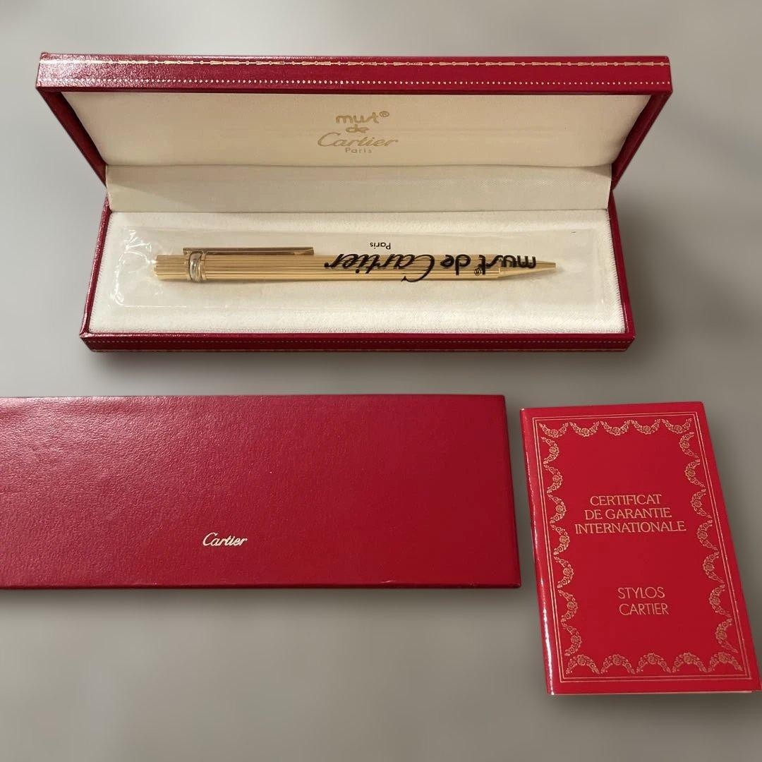 Cartier Trinity Ballpoint Pen Tri Color Gold Body Luxury Genuine Authentic