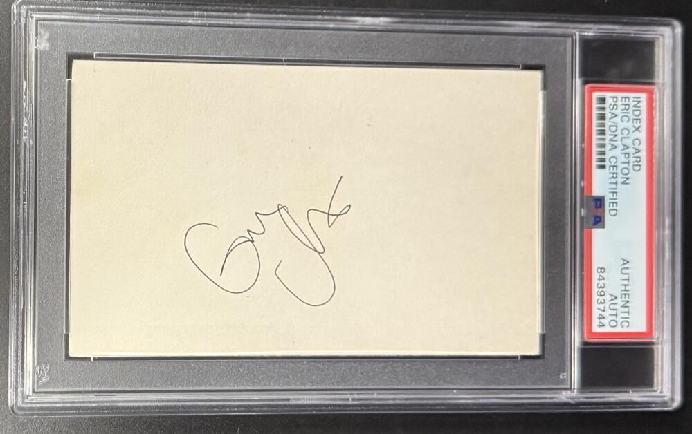 Eric Clapton Cream Signed Autograph PSA/DNA Slabbed Encapsulated 3x5 Card COA