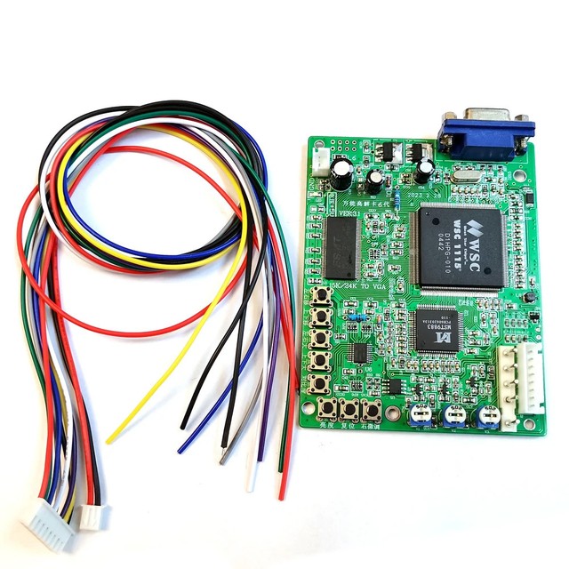 24K CRT RGB CGA TO VGA Converter Board Retro Neo  Jamma PCB SNK Arcade Game US