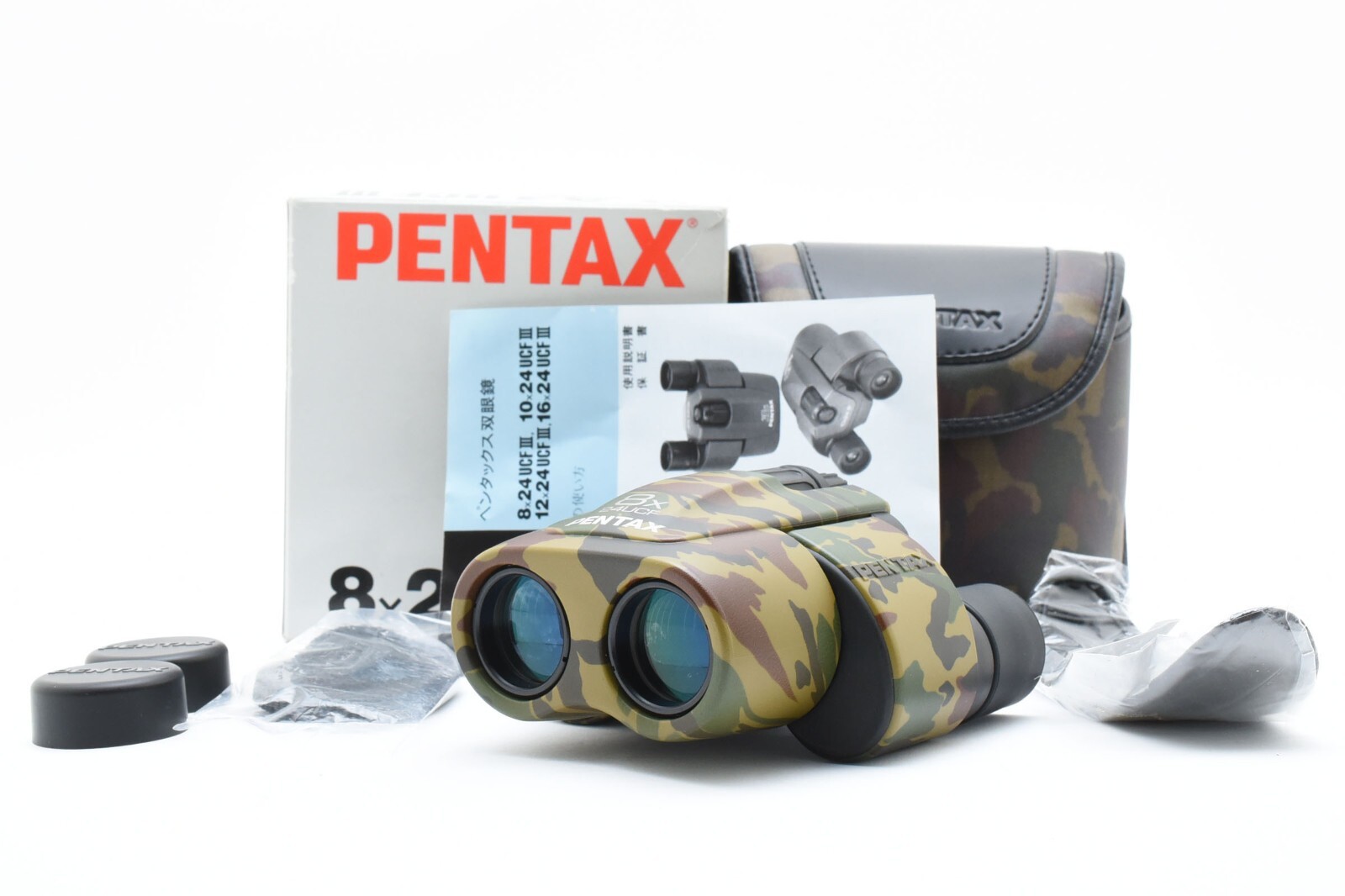 🚀🎁 RARE《TOP MINT》PENTAX 8X 24 UCF III Military Camouflage BINOCULAR Japan✈✈✈✈✈