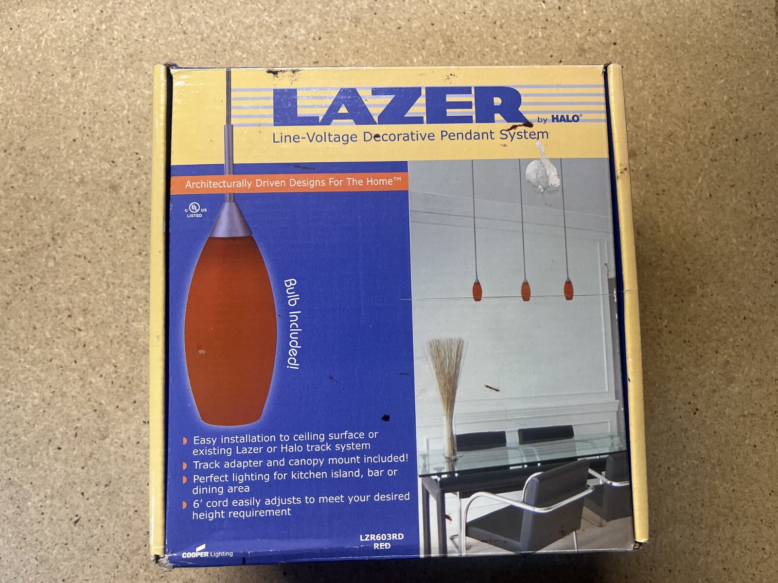 Lazer Halo Line-Voltage Decorative Pendant System Track Lights LZR603RD Red C84
