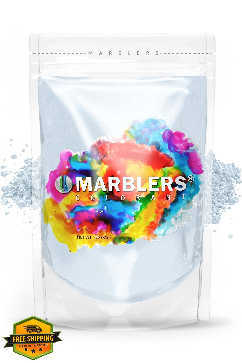MARBLERS Blue Mica Powder Baby Blue 3oz Cosmetic Grade Pigment