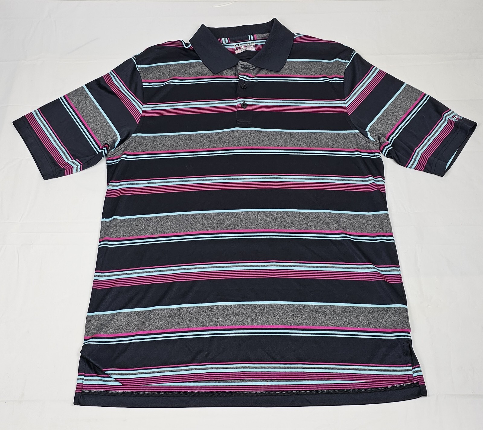 Under Armour Polo Shirt Mens Large. Golf Club Heat Gear Striped Short Sleeve.