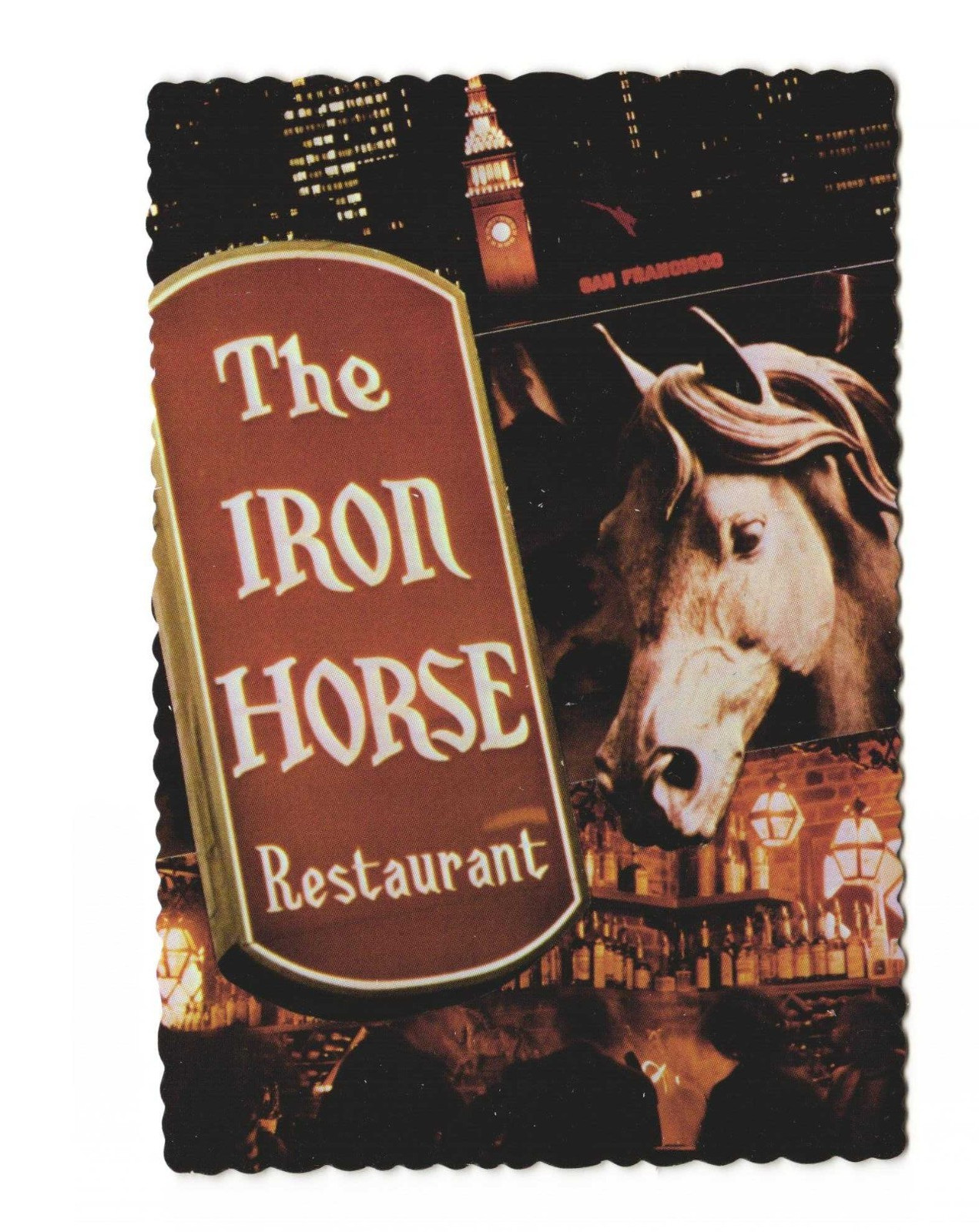 The Iron Horse Restaurant Maiden Lane San Francisco CA vintage postcard unposted