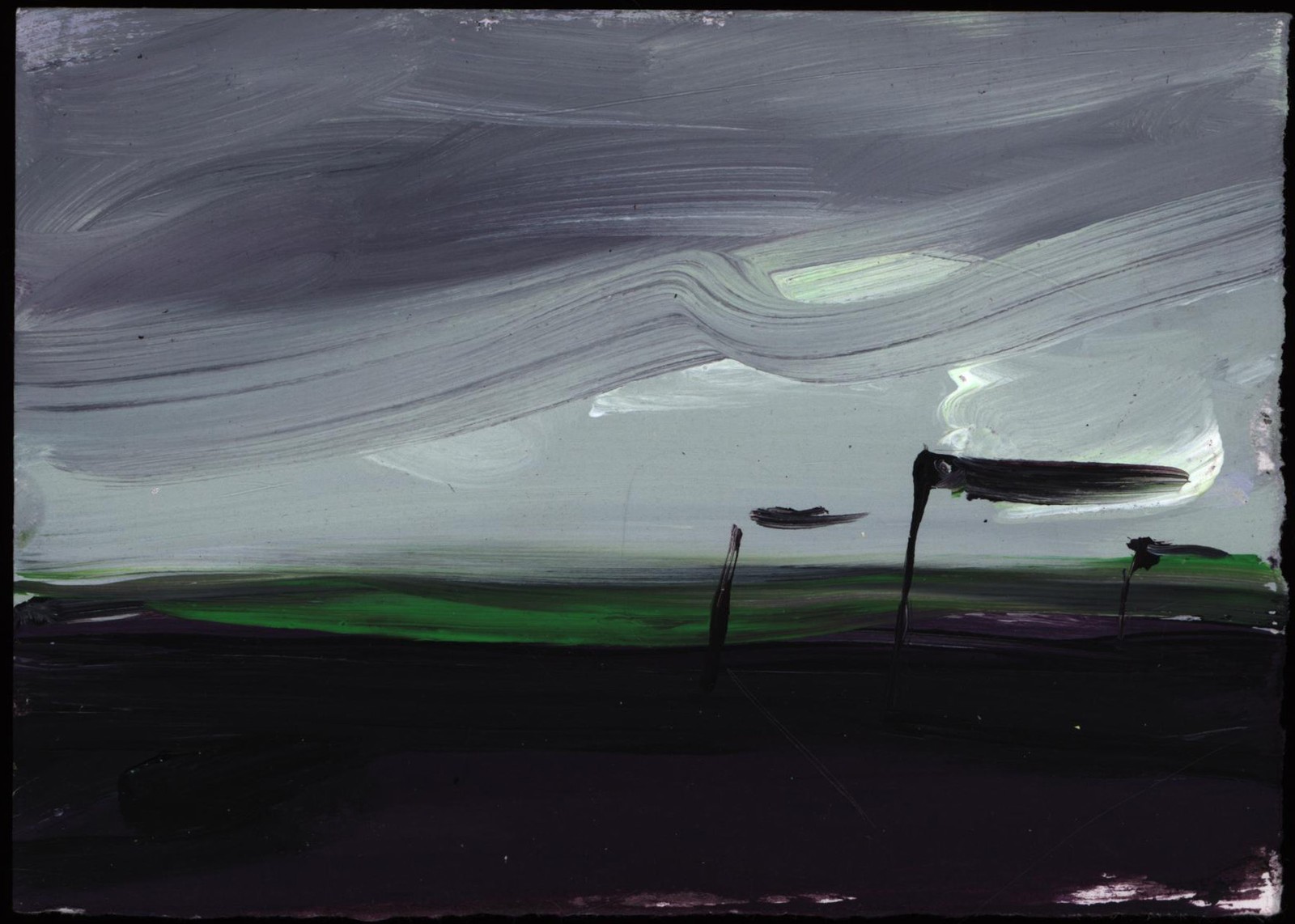 Nienstedt, Untitled. 1990. Signed Original Painting On Paper.