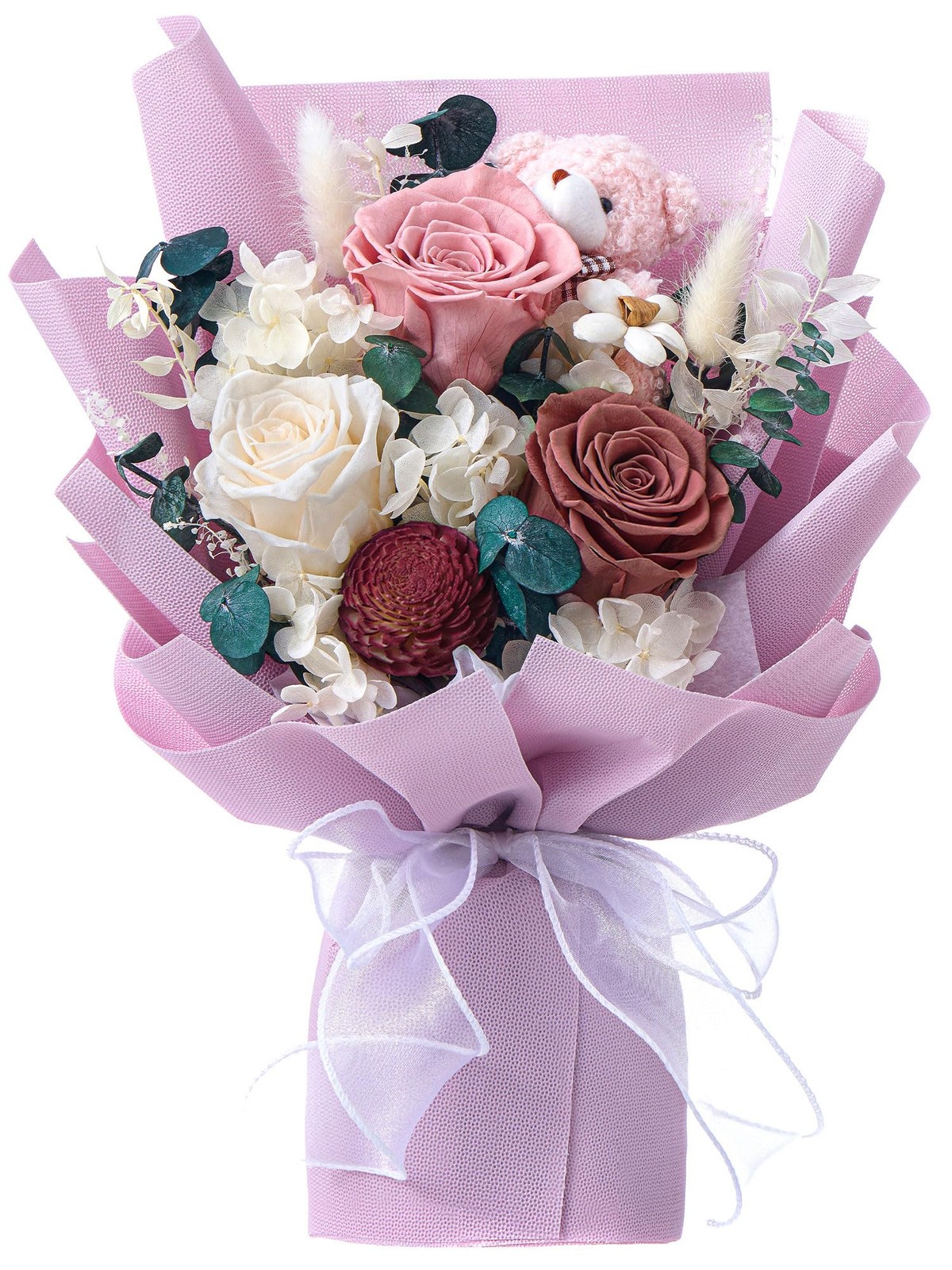 Polylove Forever Flower Bouquet Flowers for Delivery Prime Preserved Purple 