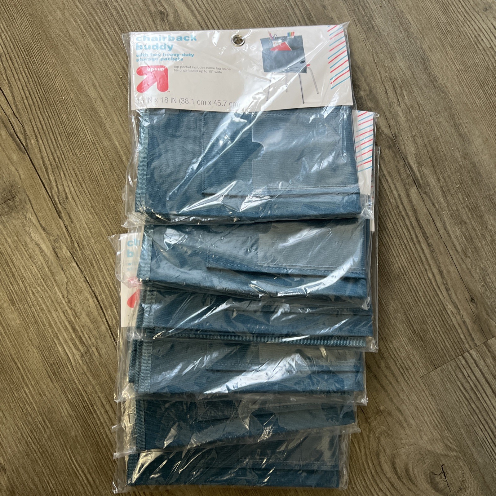 Up & Up Chairback Buddy Pockets - Blue, 15”x18” Lot of 6