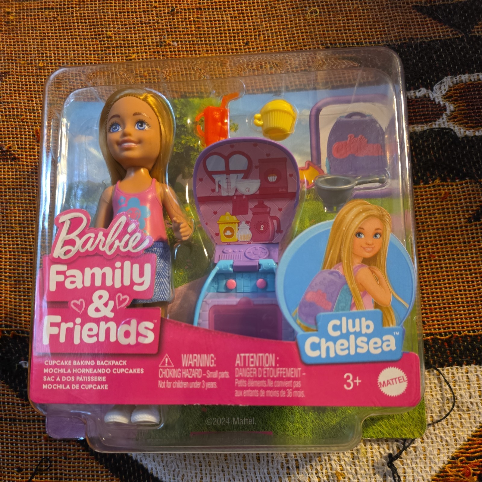 Barbie Family & Friends Club Chelsea Cupcake Baking Backpack Doll 6" Figure NEW
