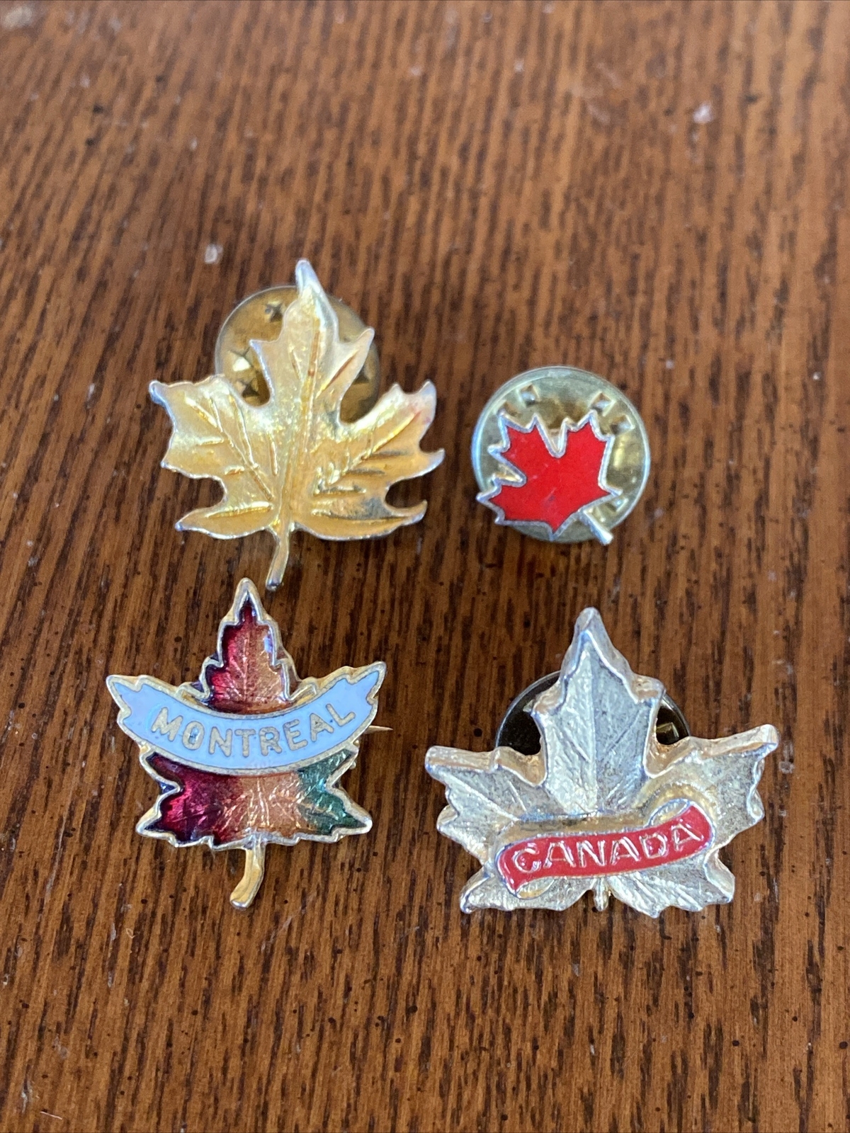 Vtg Canadian Collectible Lapel Hat Pins Lot of 6 Canada Flag Maple Leaf Montreal