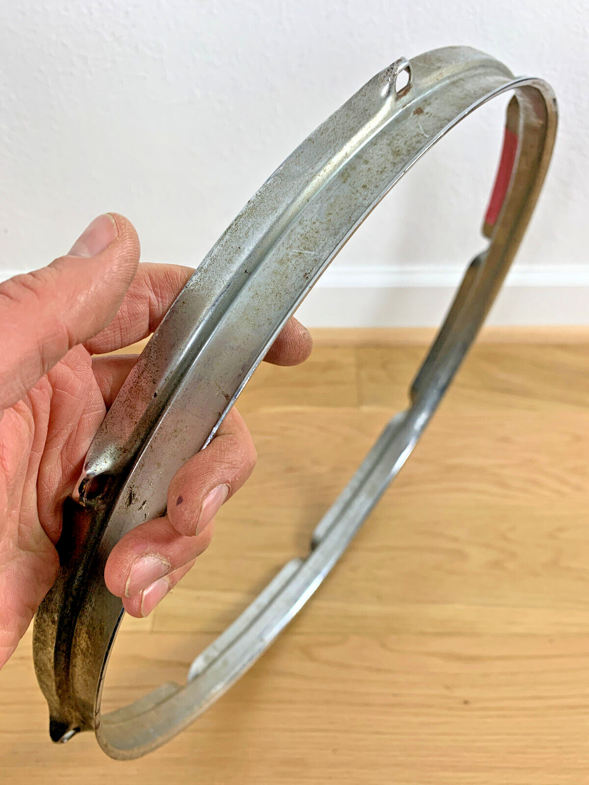 ROGERS 16-inch 8-lug RIM HOOP Floor Tom Counterhoop Part 60s Vtg Tall Boy READ