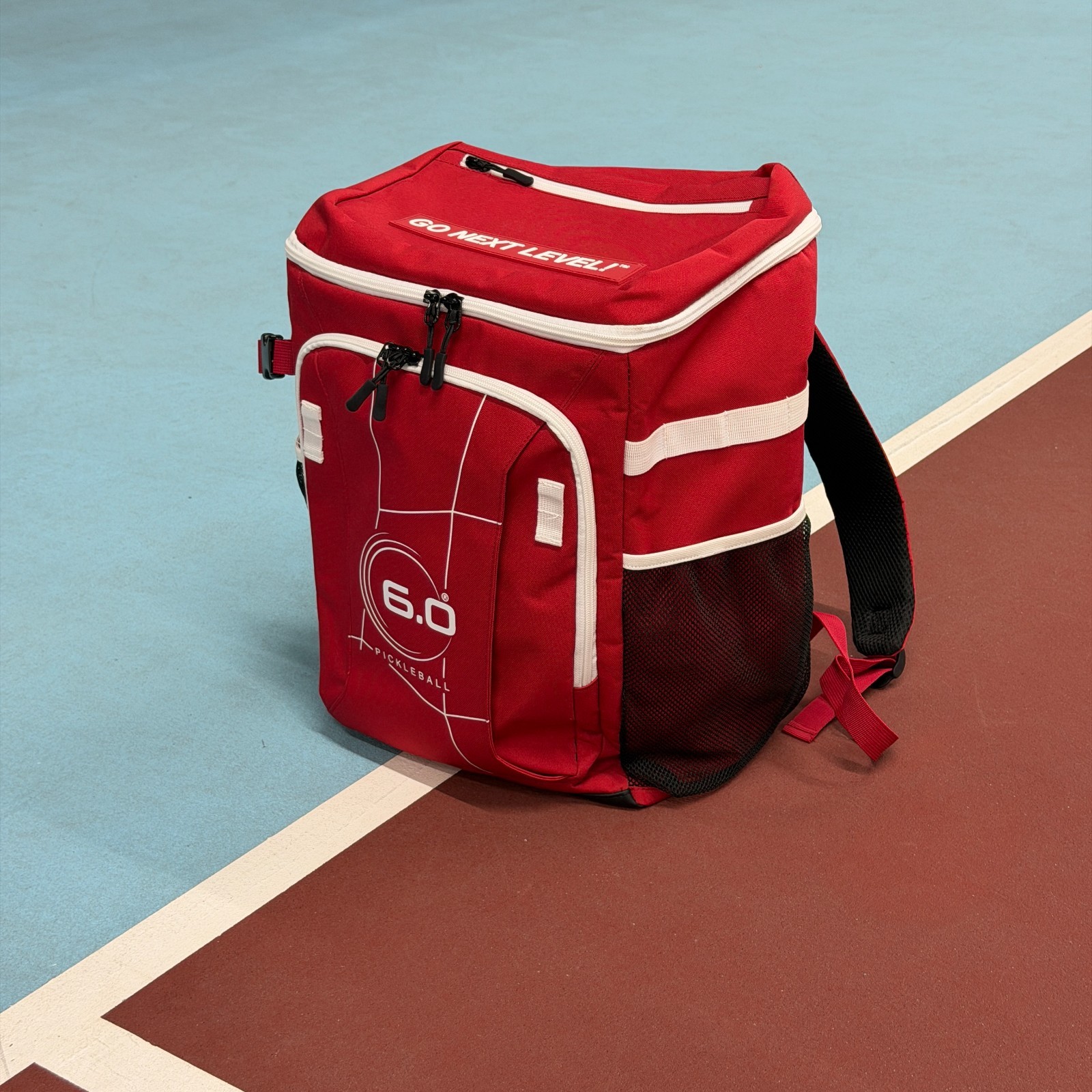 Six Zero Pickleball Backpack w Accessories Used Once Red