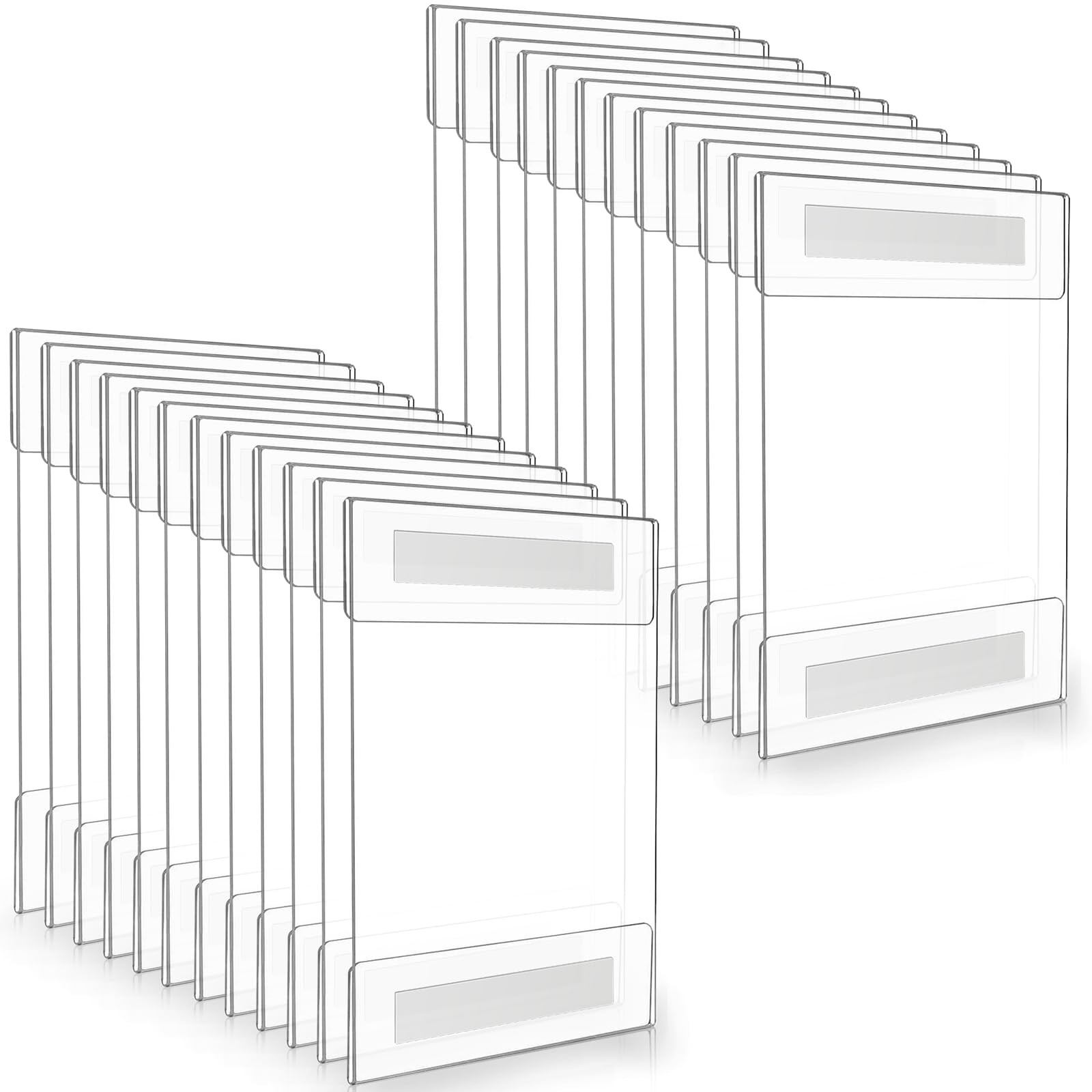 24-Pack 5x7 Acrylic Wall Mounted Sign Holder Vertical Clear Frames No Drilling